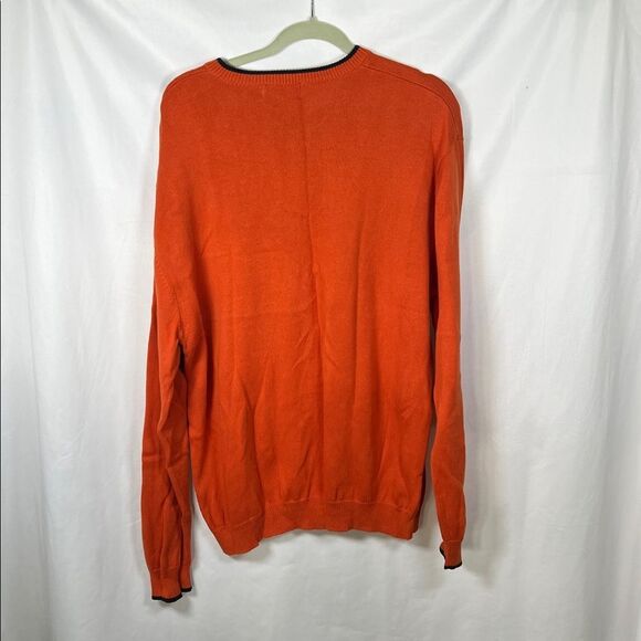 Ralph Lauren Chaps Men's Orange V-Neck Sweater size L - Picture 4 of 4